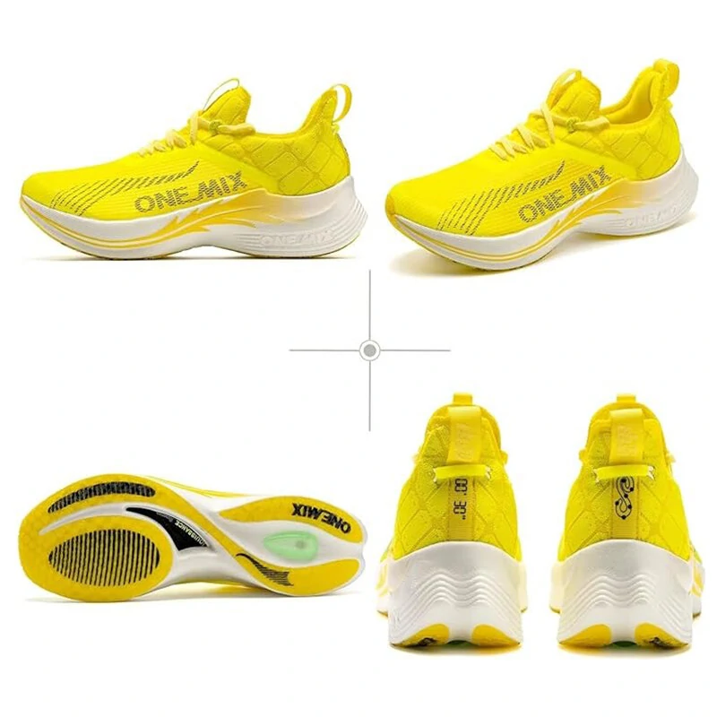 (image for) ONEMIX Professional Carbon Plate Running Shoes Ultra Responsive Foam Stable Support Shock-relief Ultra-light Rebound Sports Sneakers for Competition Training Urban Long-distance Racing Joy